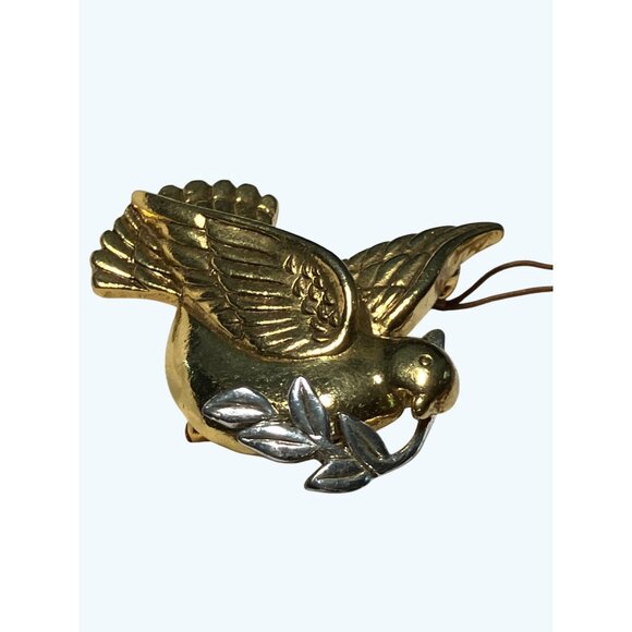 Vatican Library Collection Dove with Olive Branch Pin Brooch - Picture 3 of 9